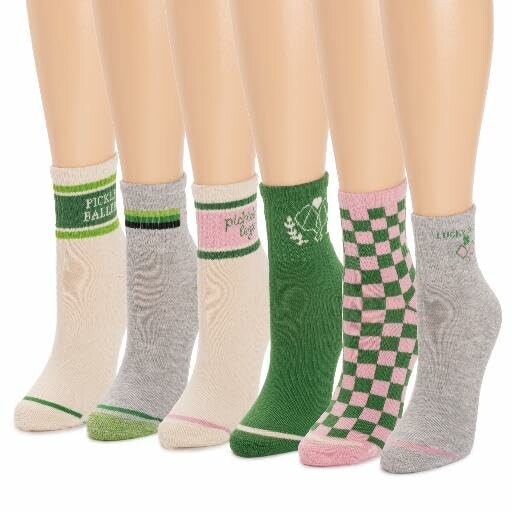 MUK LUKS Women's Pickleball Socks - Quarter Crew Design