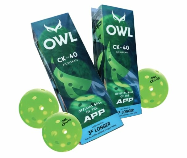 OWL CK-40 pickleball packaging with ball tube