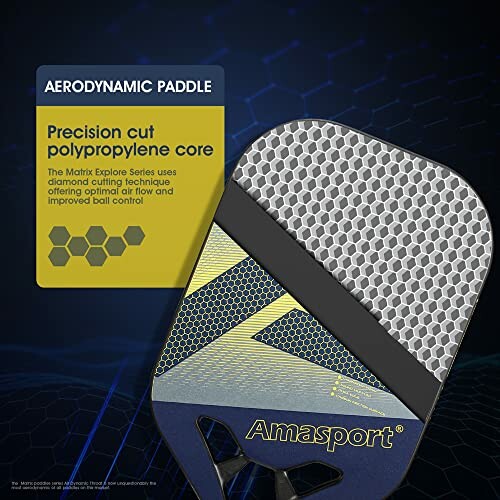 Aerodynamic paddle with precision cut polypropylene core.