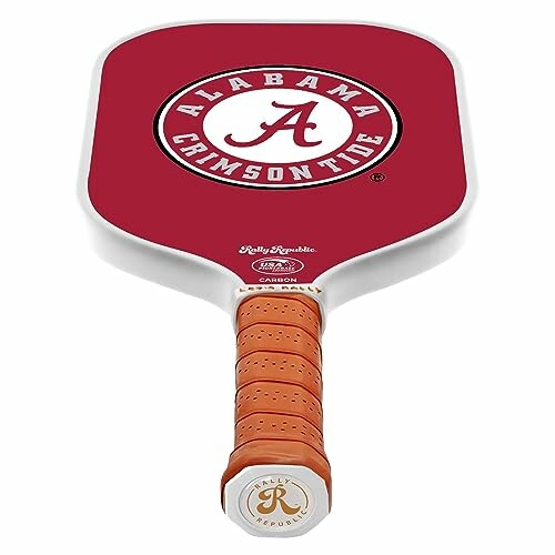 Alabama Crimson Tide pickleball paddle with red face and logo