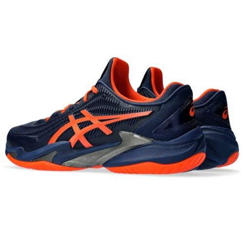 Blue and orange Asics sneakers