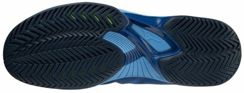 Blue sneaker sole with textured grip pattern