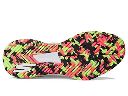 Colorful sneaker sole with vibrant pattern