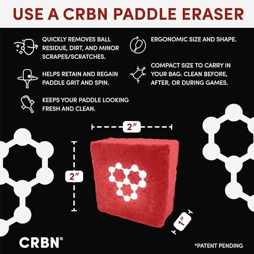 CRBN paddle eraser features and benefits.