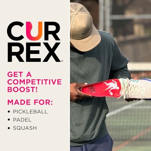 Currex insole advertisement for sports like pickleball, padel, and squash.