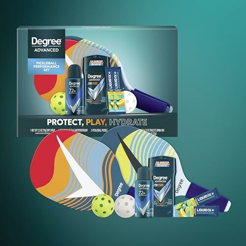 Degree Advanced Pickleball Performance Set with deodorant and pickleball gear.