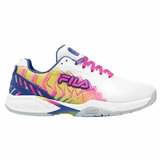 Colorful Fila sneaker with pink and yellow accents