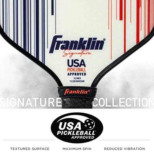 Franklin pickleball paddle with USA Pickleball approval logo.