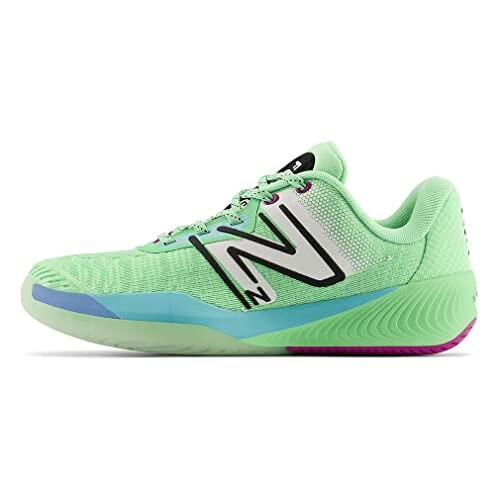 Green New Balance sports shoe with black logo