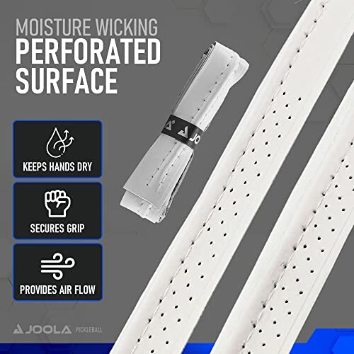 Joola pickleball grip wrap with moisture-wicking perforated surface.