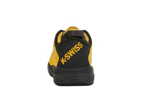 Yellow and black K-Swiss sneaker, rear view