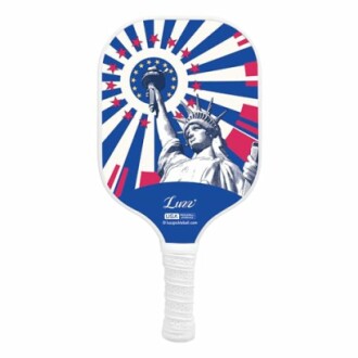 Pickleball paddle with Statue of Liberty design.