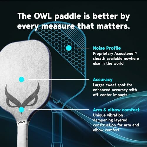 The OWL paddle with noise profile, accuracy, and arm comfort benefits