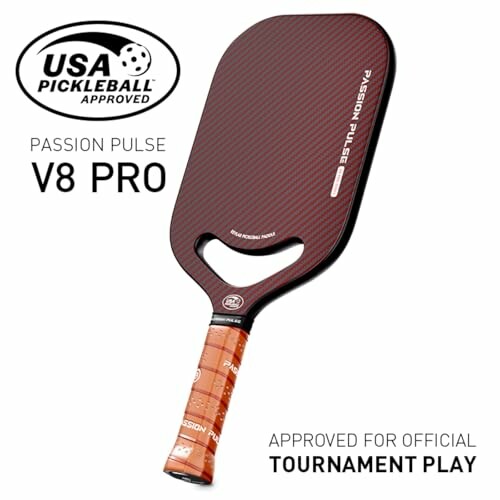 Passion Pulse V8 Pro pickleball paddle, USA Pickleball approved.