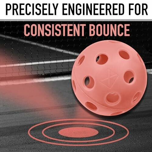 Pickleball ball engineered for consistent bounce.