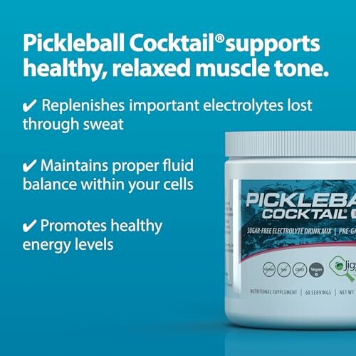 Pickleball Cocktail supplement supporting muscle tone and energy.