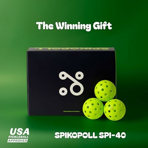 Pickleball gift set with box and balls on green background