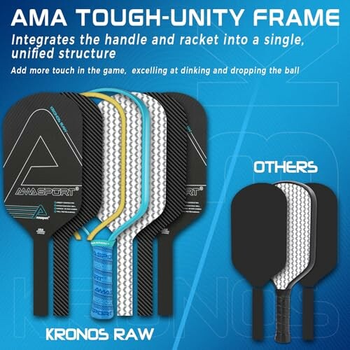 Comparison of AMASPORT Kronos Raw pickleball paddles with others.