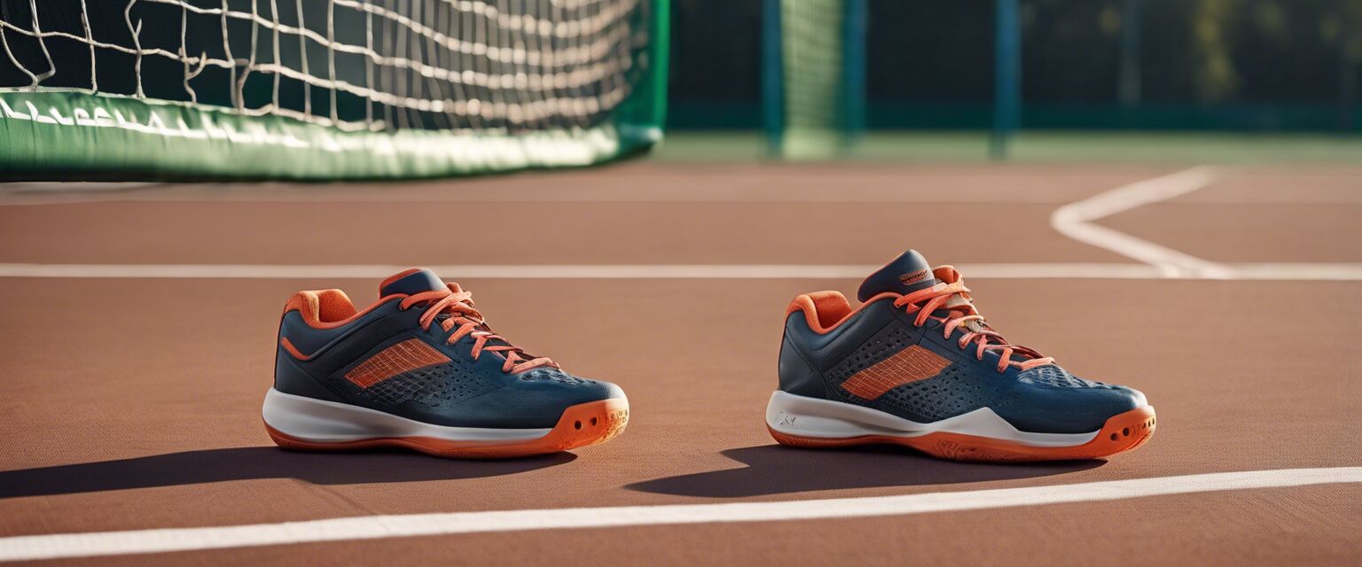 Pickleball shoes on court