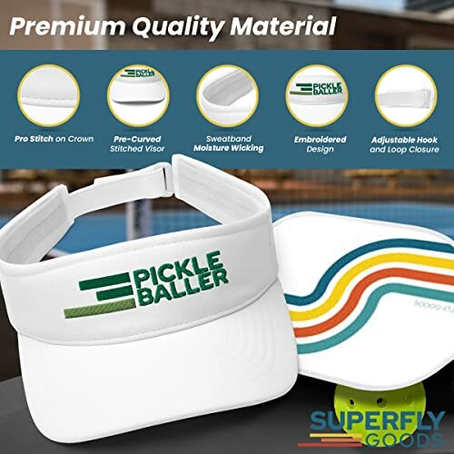 Pickleballer visor hat with premium quality material features.