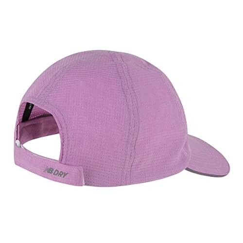 Back view of a pink baseball cap with adjustable strap.