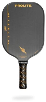 Close-up of the PROLITE Stealth pickleball paddle showcasing its gritty surface and design