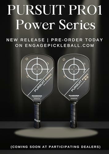 Pursuit PRO1 Power Series pickleball paddles advertisement.