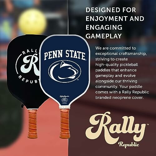 Rally Republic pickleball paddles with Penn State logo.