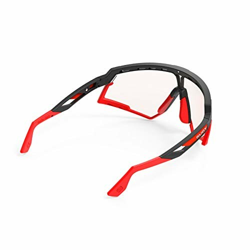 Red and black sports sunglasses with clear lenses