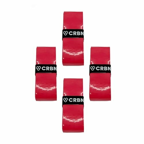 Four red hockey stick grip tapes with CRBN branding