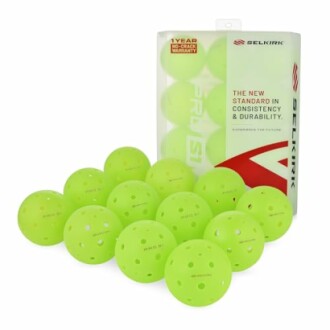 Selkirk green pickleball balls and packaging.