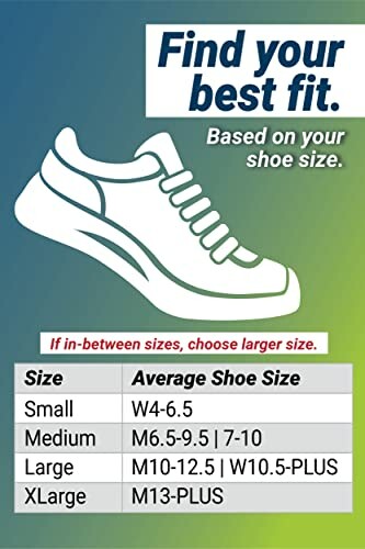 Shoe size guide chart with size recommendations.