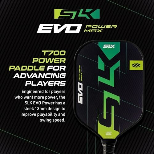 SLK EVO Power Max pickleball paddle for advanced players