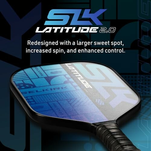 SLK Latitude 2.0 pickleball paddle with enhanced features