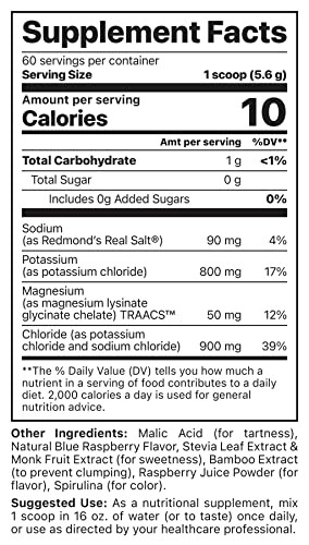 Supplement facts label detailing nutritional information and ingredients.