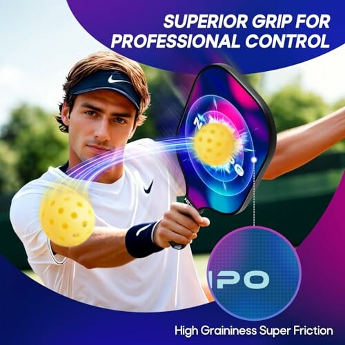 Tennis player demonstrating superior grip with a racket.