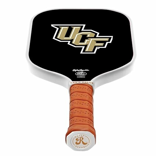 UCF branded pickleball paddle with brown handle