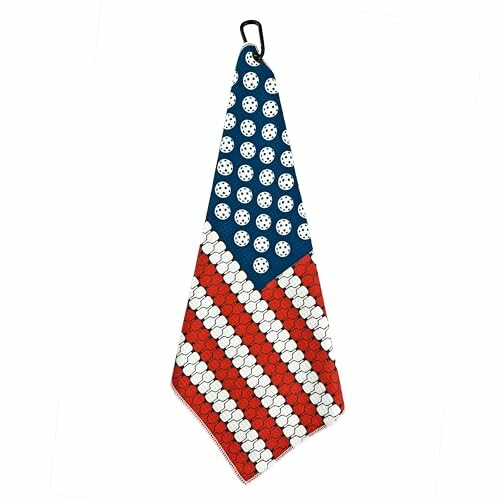 Golf towel with USA flag design featuring golf balls.