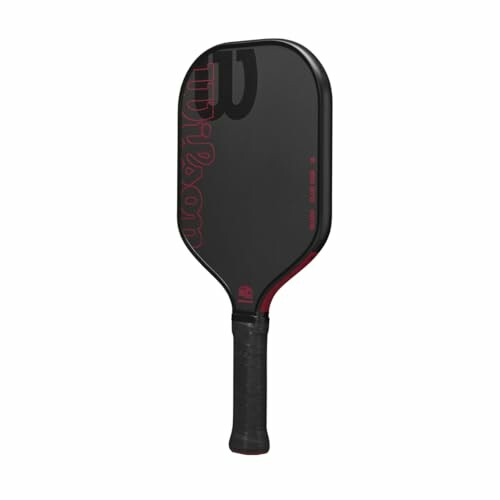 Black Wilson pickleball paddle with red accents