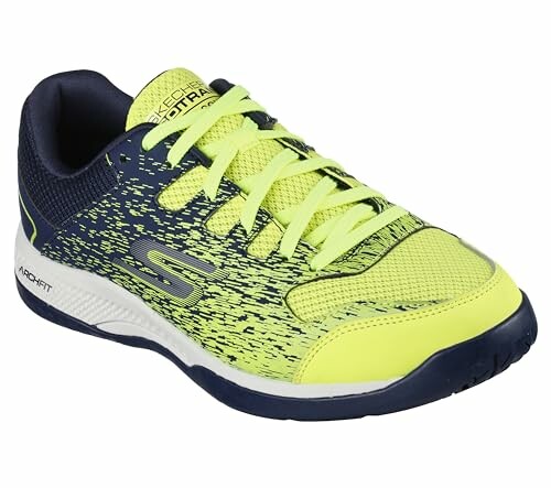 Yellow and navy sports sneaker with gradient design